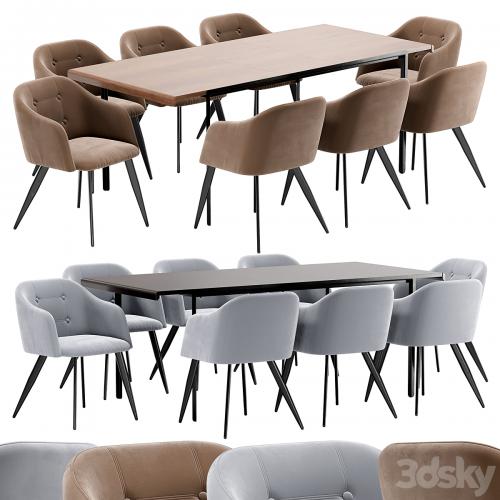 DC-9505 dining chair and Nadyria table