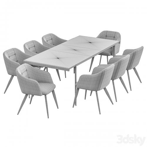 DC-9505 dining chair and Nadyria table