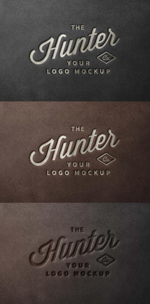 Embossed Leather Logo Mockup - 441683231