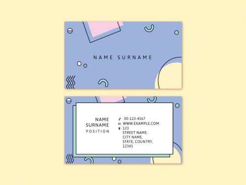 Geometric Memphis Business Card Template - 442162582