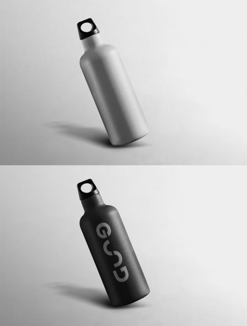 Minimal Sport Bottle Mockup in Stainless Steel - 442162648