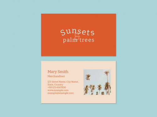 Printable Tropical Name Card Layout - 442162696