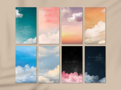 Sky and Clouds Mobile Wallpaper Layout - 442162737