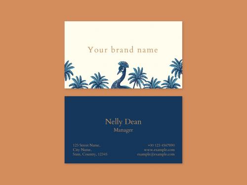 Printable Tropical Style Business Card Layout - 442162745