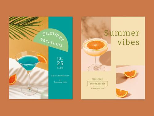 Editable Summer Vibes Flyer Layout - 442162759