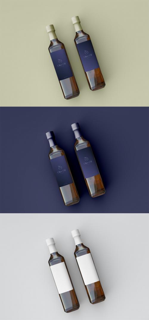 Two Olive Oil Bottle Mockup - 442175909