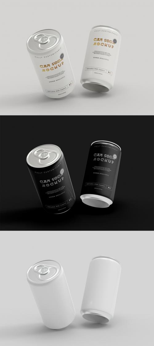 Two Aluminum Soda Can Mockup - 442175927