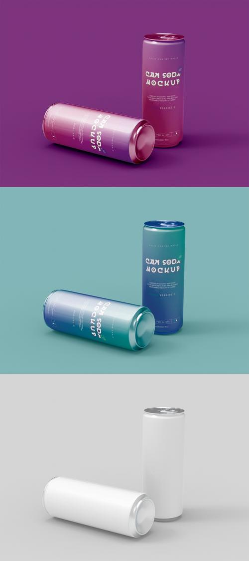 Two Beverage Can Mockup - 442175936