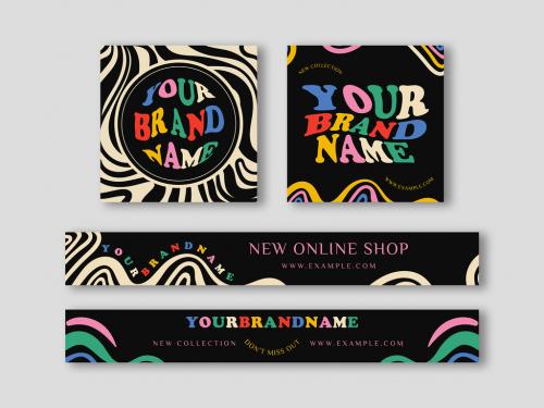 Wavy and Bold Banner Ad Set - 442181068