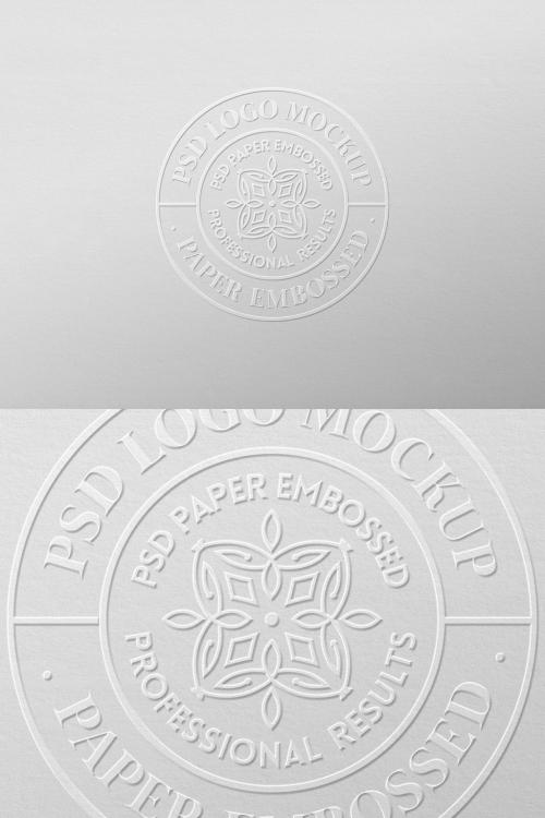 Paper Embossed Logo Mockup - 442376127