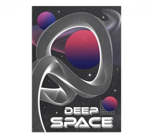 Retro Futurism Space theme Poster Design Layout - 442378418