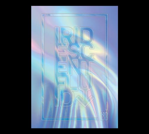 Trendy Pastel Holographic Foil Background Poster Layout - 442378420