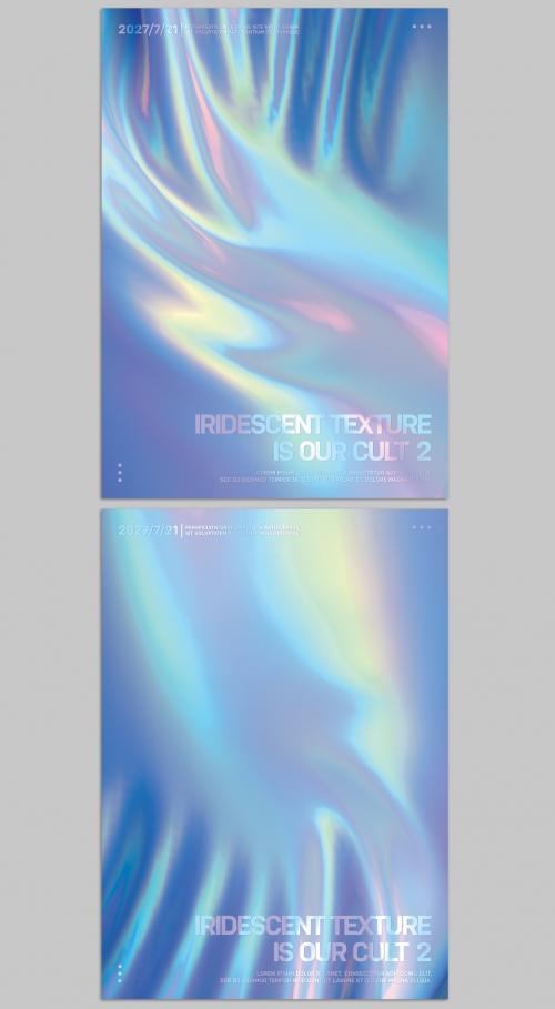 Modern Holographic Foil Posters Layout - 442378421