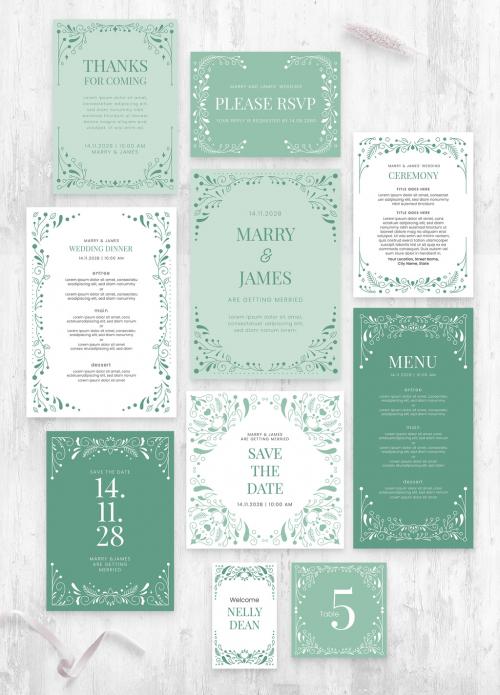 Wedding Suite Layout Mint Green Set - 442379702