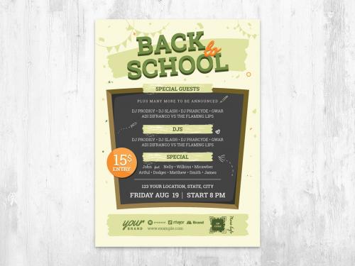 Back to School Poster Invitation Flyer for School Party and Event - 442380665