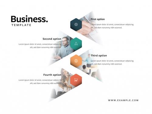Business Hexagon Layout with Photo Placeholders - 442385185