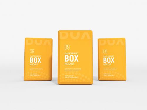 Plastic Product Box Branding Mockup Set