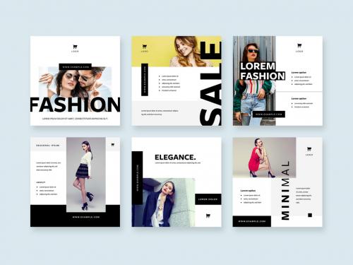 Modern Fashion Social Media Post Layouts - 442385196