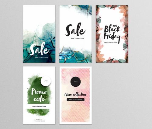 Shop Story Layouts with Hand Painted Backgrounds - 442392451