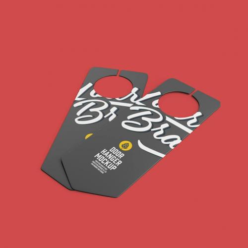 Hotel Door Hangers Set Mockup