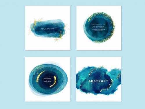 Abstract Blue Hand Painted Art for Social Media - 442392461