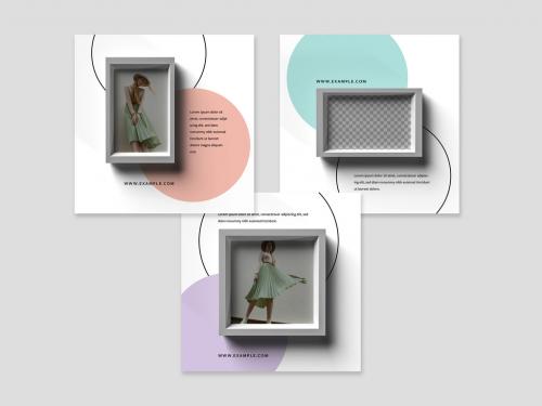 Social Layouts with Photo Frame Illustrations - 442392473