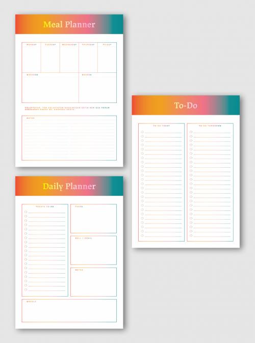 Colourful Planner Set - 442396063