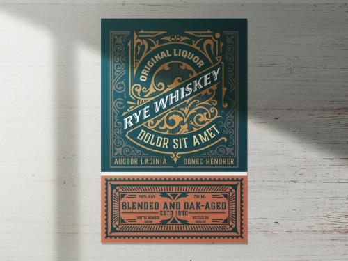 Vintage Liquor Label Packaging Layout  - 442406752