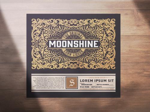 Vintage Liquor Label Packaging Layout  - 442406755