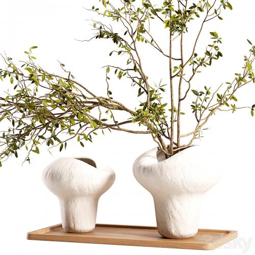 Plum branch in a stone vase