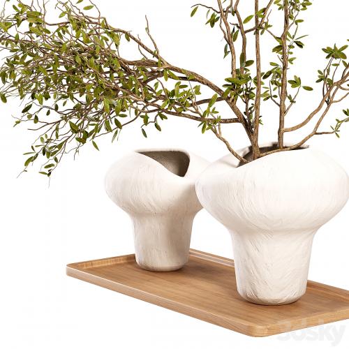 Plum branch in a stone vase