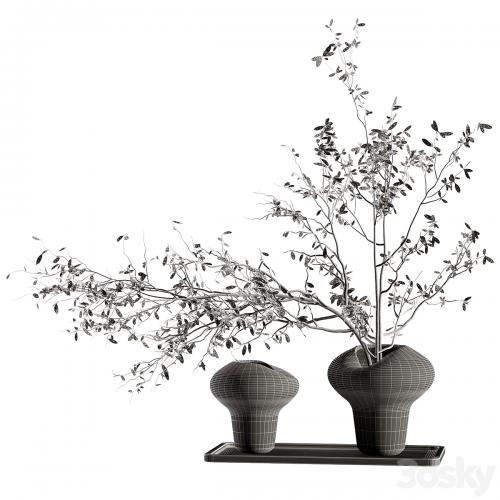 Plum branch in a stone vase