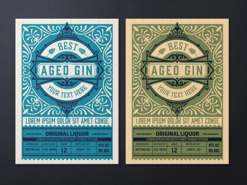 Vintage Liquor Label Packaging Layout  - 442406802