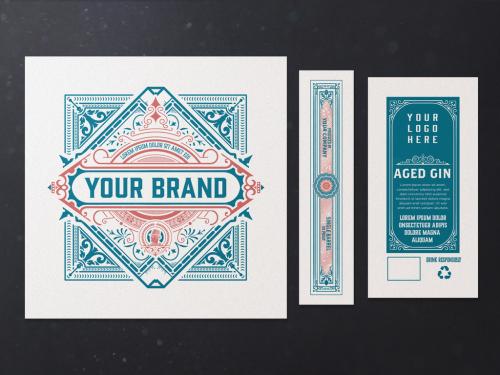 Vintage Liquor Label Packaging Layout  - 442406812