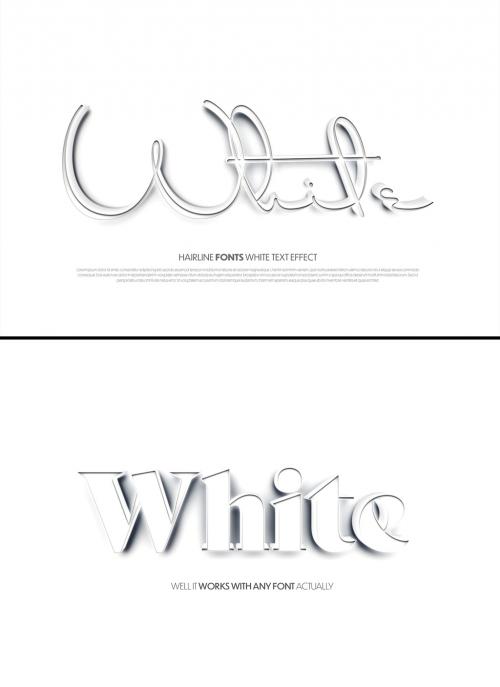 3D White Text Effect - 442417299