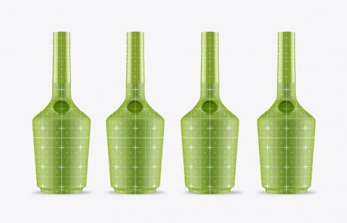 Set 4 Liquor Bottles Mockup