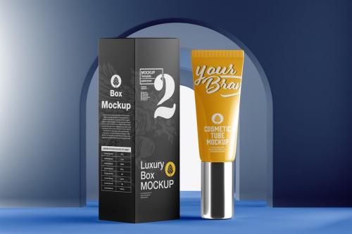 Box and Cosmetic Tube Mockup