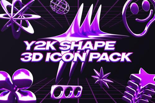 Y2K Abstract Shape 3D Icon