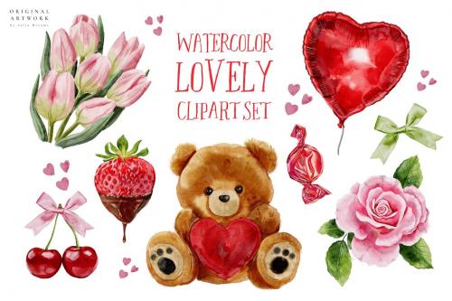 Lovely Clipart Set Valentines Day