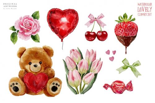 Lovely Clipart Set Valentines Day