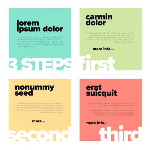 Color Square Infographic Steps Template - 442423001