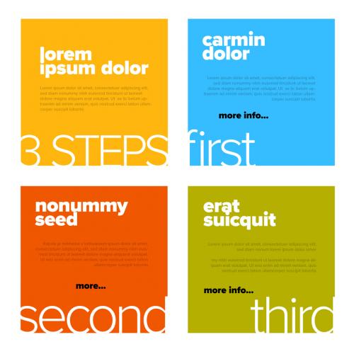 Color Square Infographic Steps Layout - 442423011