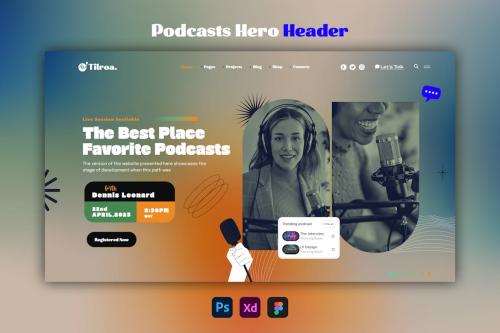 Podcast Hero Header Template