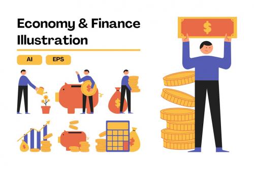 Economy and Finance Illustration Set