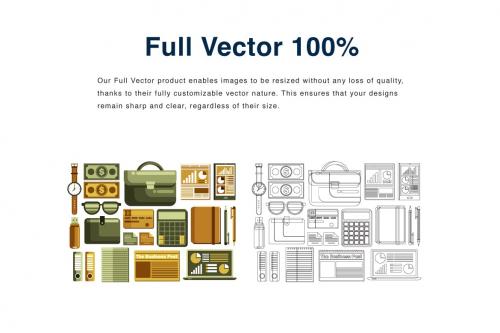 Office Supplies Vector Illustration