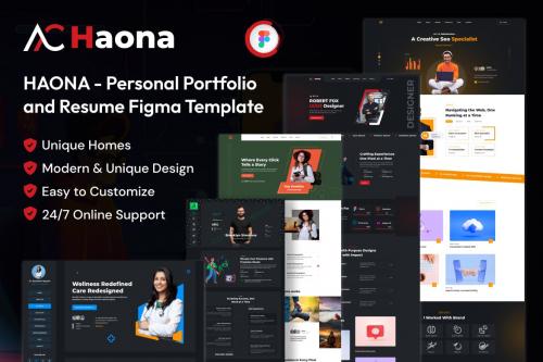 HAONA - Personal Portfolio and Resume Figma Templa