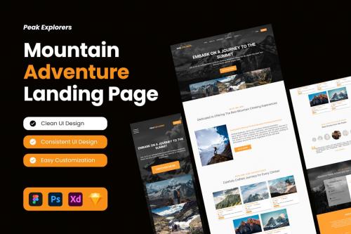 Peak Explorers - Mountain Adventure Landing Page