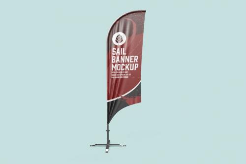 Tall Flying Banner Mockup