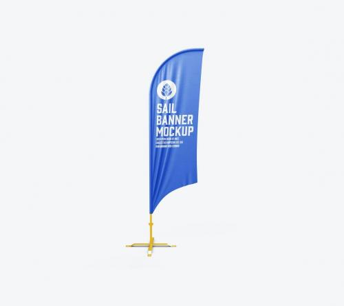 Tall Flying Banner Mockup