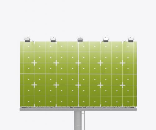 Road Billboard with Lights Mockup